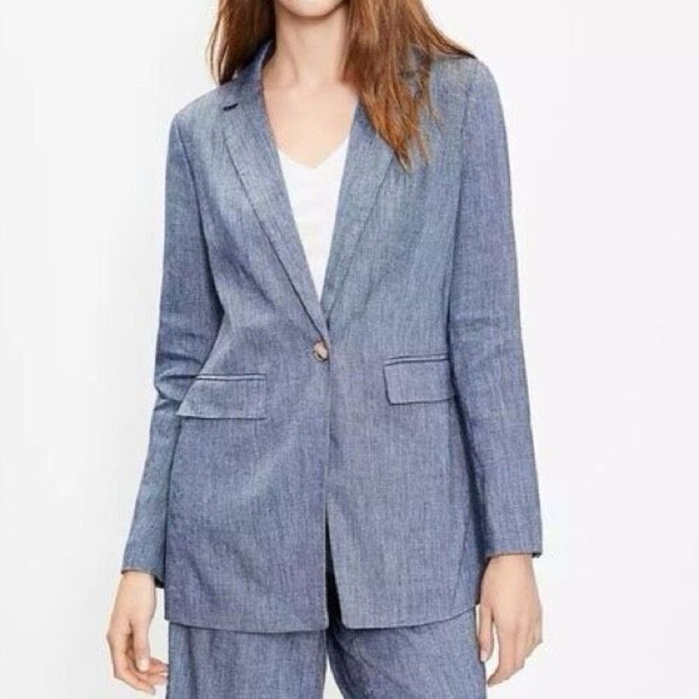 LOFT Chambray Long Blazer Size 6